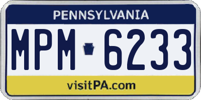 PA license plate MPM6233