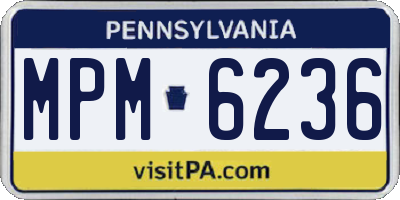 PA license plate MPM6236