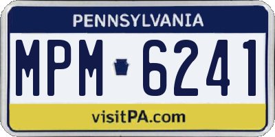 PA license plate MPM6241
