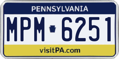 PA license plate MPM6251