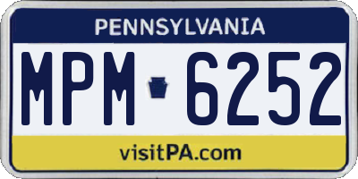 PA license plate MPM6252