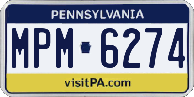 PA license plate MPM6274