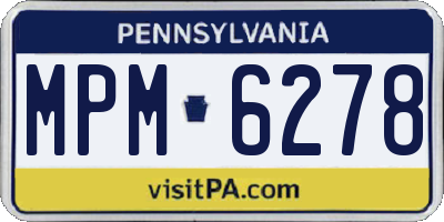 PA license plate MPM6278