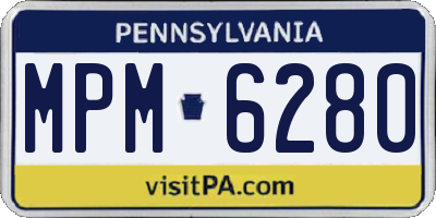 PA license plate MPM6280
