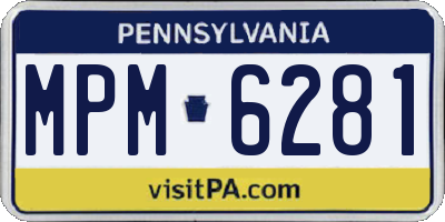 PA license plate MPM6281