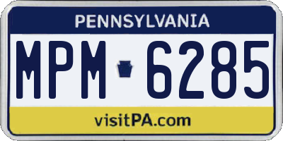 PA license plate MPM6285