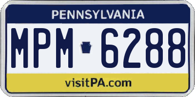 PA license plate MPM6288