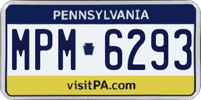 PA license plate MPM6293