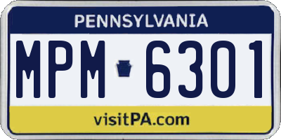PA license plate MPM6301