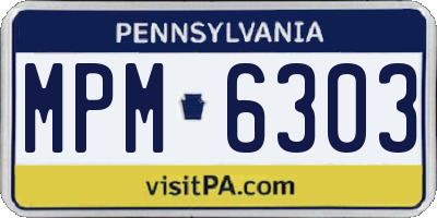 PA license plate MPM6303