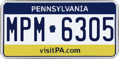 PA license plate MPM6305