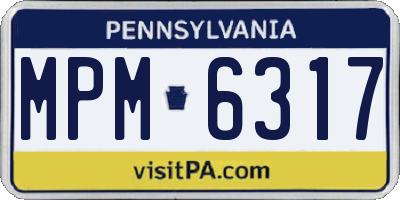 PA license plate MPM6317