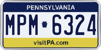 PA license plate MPM6324