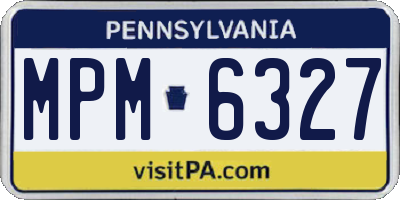 PA license plate MPM6327