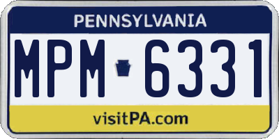 PA license plate MPM6331