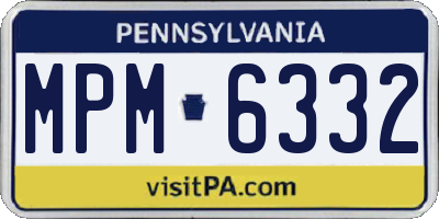 PA license plate MPM6332