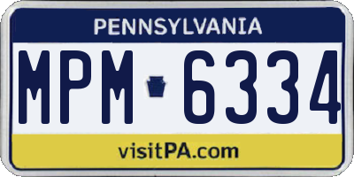 PA license plate MPM6334