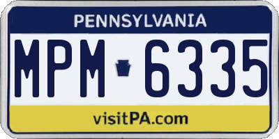 PA license plate MPM6335