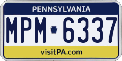 PA license plate MPM6337