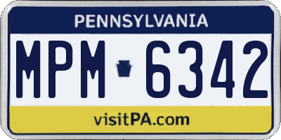 PA license plate MPM6342
