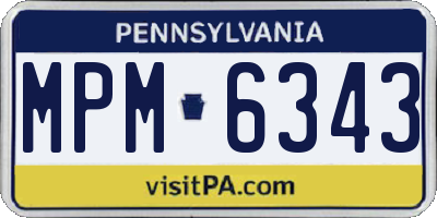 PA license plate MPM6343