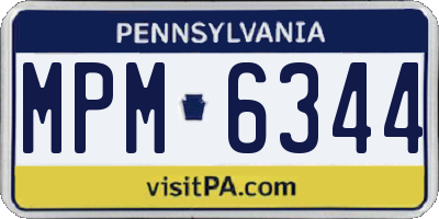 PA license plate MPM6344