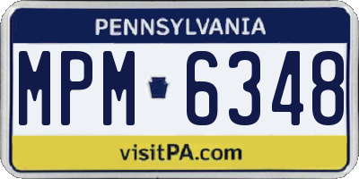 PA license plate MPM6348