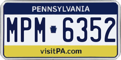 PA license plate MPM6352