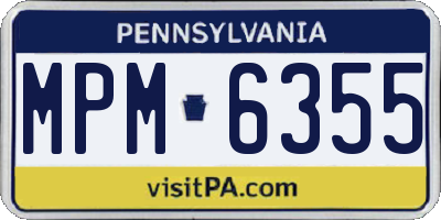PA license plate MPM6355