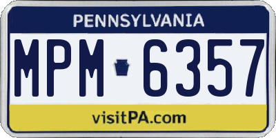 PA license plate MPM6357