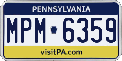 PA license plate MPM6359