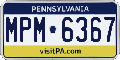 PA license plate MPM6367