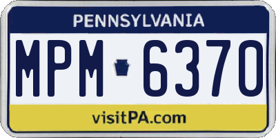 PA license plate MPM6370
