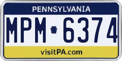 PA license plate MPM6374