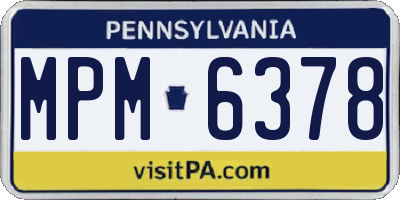 PA license plate MPM6378