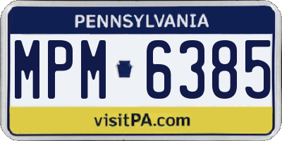 PA license plate MPM6385
