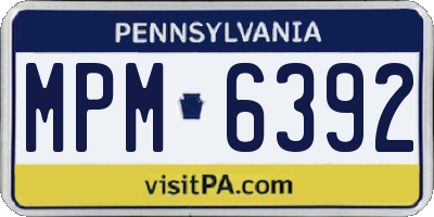 PA license plate MPM6392