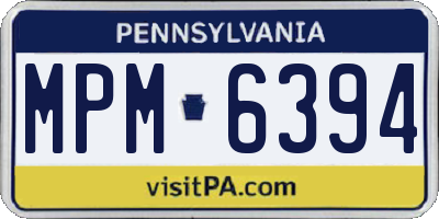 PA license plate MPM6394