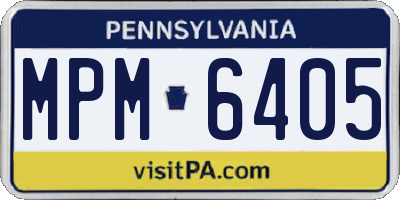 PA license plate MPM6405