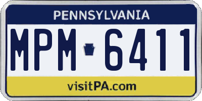 PA license plate MPM6411
