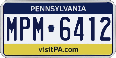 PA license plate MPM6412
