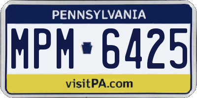 PA license plate MPM6425