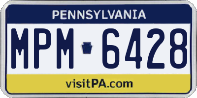 PA license plate MPM6428