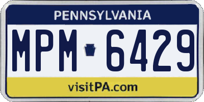 PA license plate MPM6429
