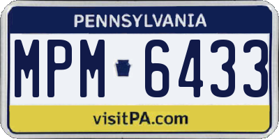 PA license plate MPM6433