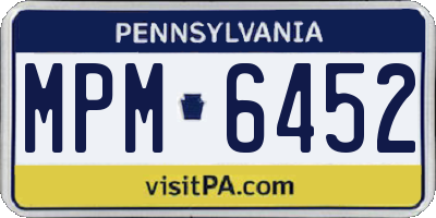 PA license plate MPM6452