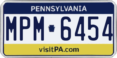 PA license plate MPM6454