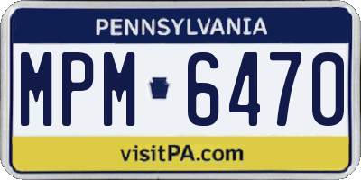 PA license plate MPM6470