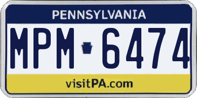 PA license plate MPM6474