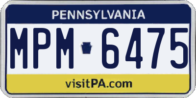 PA license plate MPM6475